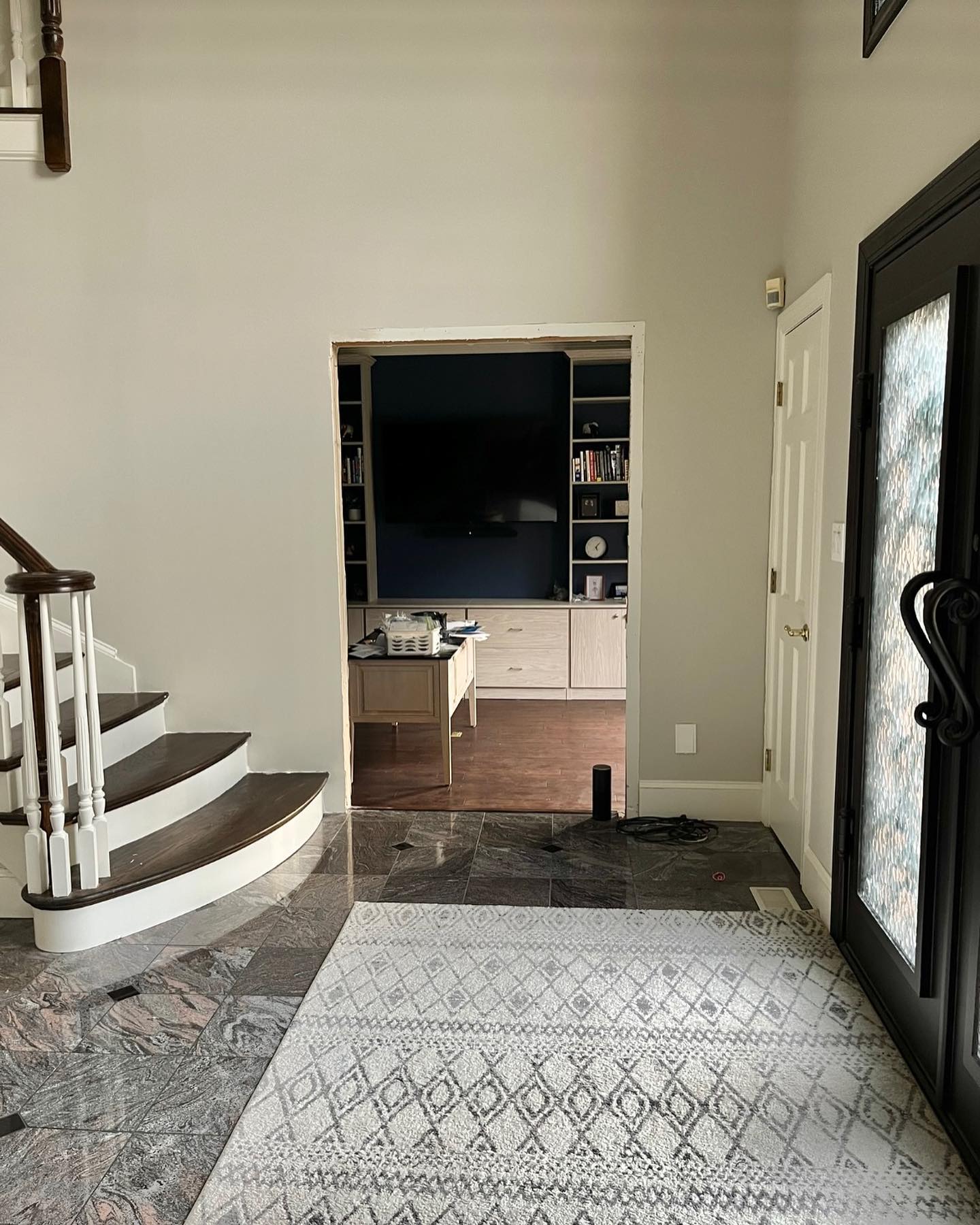 Staircase and office of a Home, Heart & Soul interior design client's home