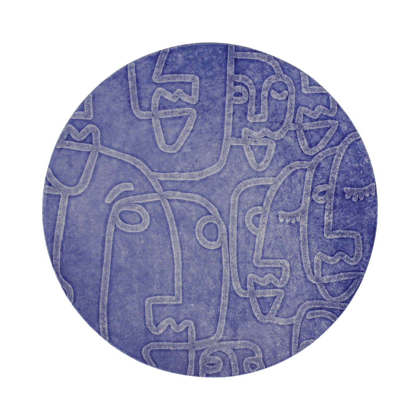 VIETRI Moda Blue Faces Round Platter