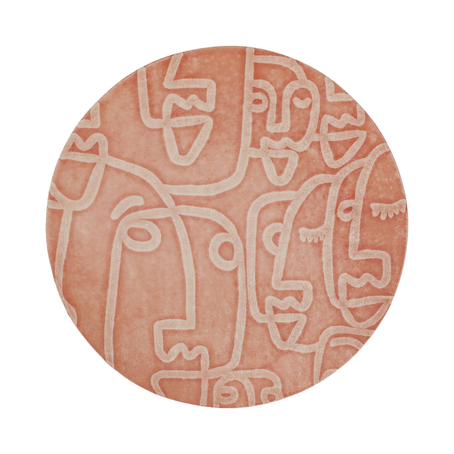 VIETRI Moda Coral Faces Round Platter