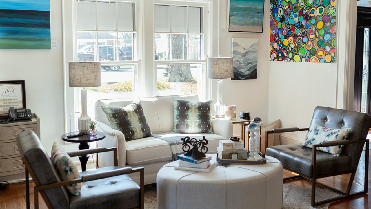 Photo of a sitting area at Home, Heart & Soul design center