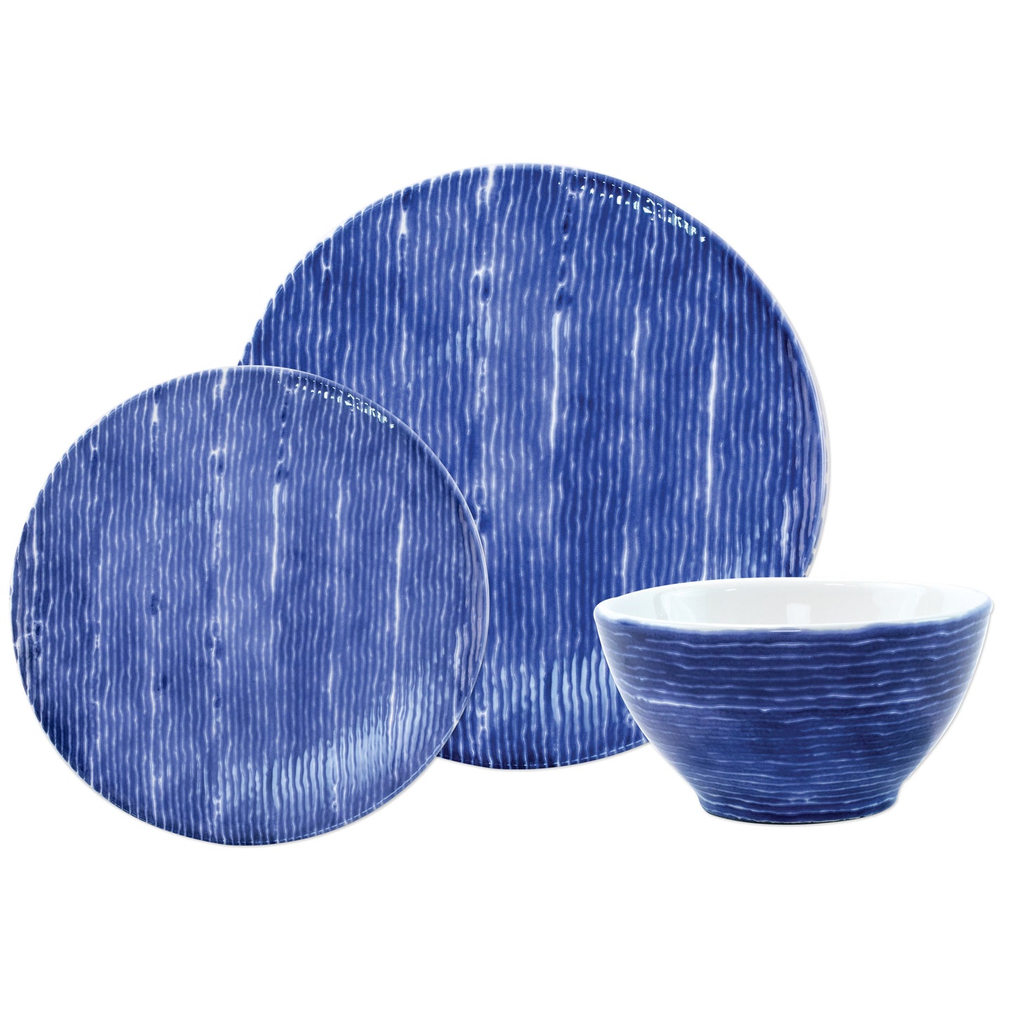VIETRI Blue Santorini Stripe Dinner Plate